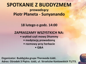 Read more about the article Spotaknie z buddyzmem w Łodzi 18.02